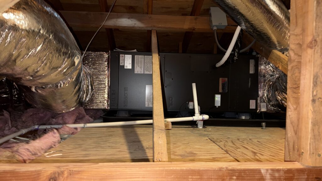 Mitsubishi PVA-AA30NL air handler installed in a South San Francisco attic