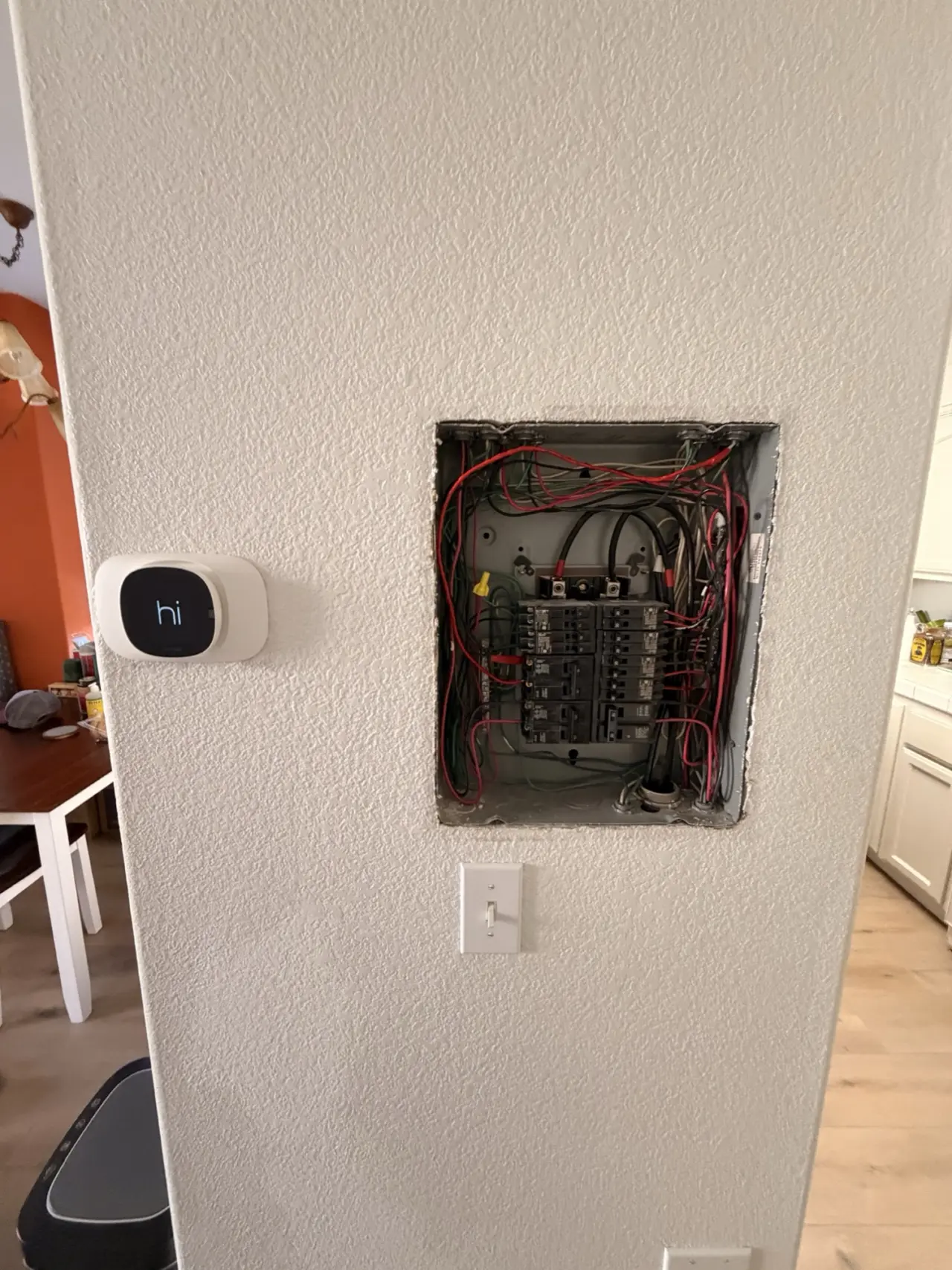 Updated electrical panel connections for a Carrier heat pump installation in Mountain View