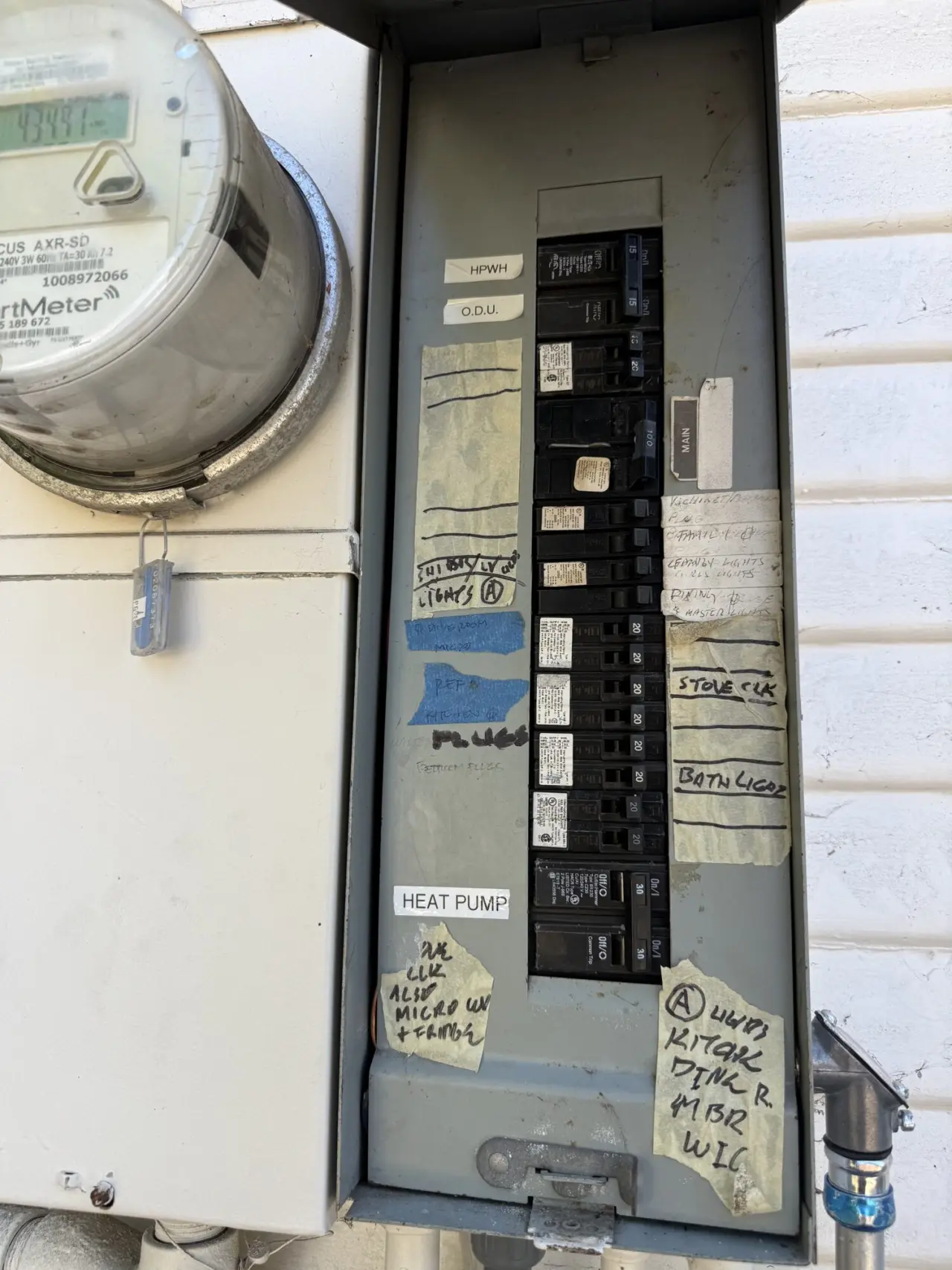 New electrical circuit and panel work for a heat pump installation in San Mateo