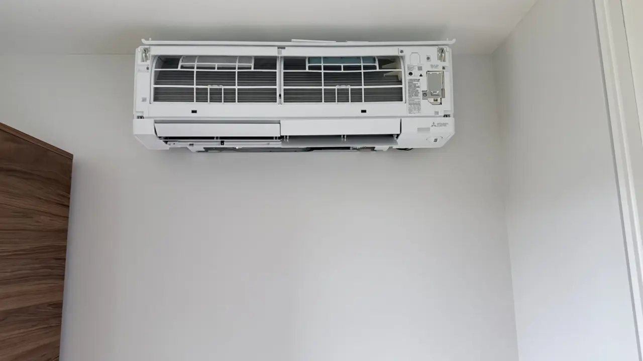 Mitsubishi indoor wall-mounted mini-split unit installed in a San Francisco home